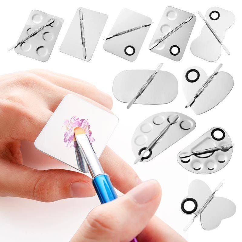 Makeup artist special ring foundation palette beauty makeup lipstick makeup stainless steel ring foundation liquid palette