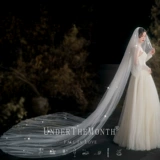 月下相恋 Главное свадебное платье невесты с длинной ниспадающей фатой, реквизит для фотографий интернет-знаменитостей в стиле суперфеи, фата и аксессуары для волос.