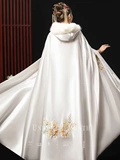Удерживающий тепло плащ для невесты, длинная бархатная белая накидка, 2022