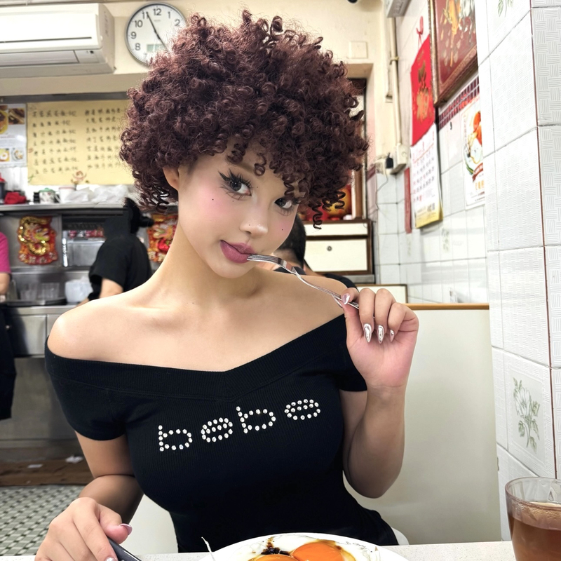 Wildman Treasure Chocolate Color Latin American Small Curly Fluffy Afro Multi-Style Unisex Wig Set