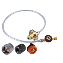 Cassette stove long flat gas tank bridge inflation valve gas liquefied gas conversion connection pipe household gas adapter