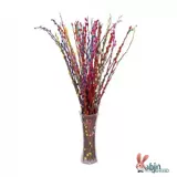 Искусственные цветы серебристой ивы, сухие цветы, свежие ветки, гидропоника на столешнице в гостиной, новогоднее украшение, ведро с благословением, зимний букет цветов