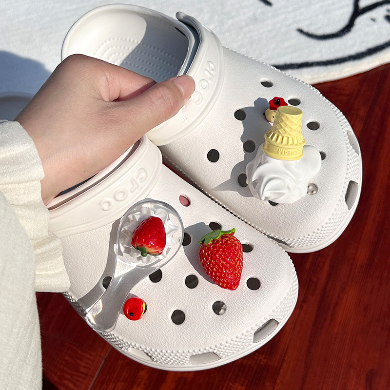 Ice Cream Strawberry Clog Shoe Accessories DIY Compatible with Crocs Slippers Skechers Shoe Decoration Accessories Ice Cream Strawberry Clog Shoe Accessories DIY Compatible with Crocs Slippers Skechers Shoe Decoration Accessories