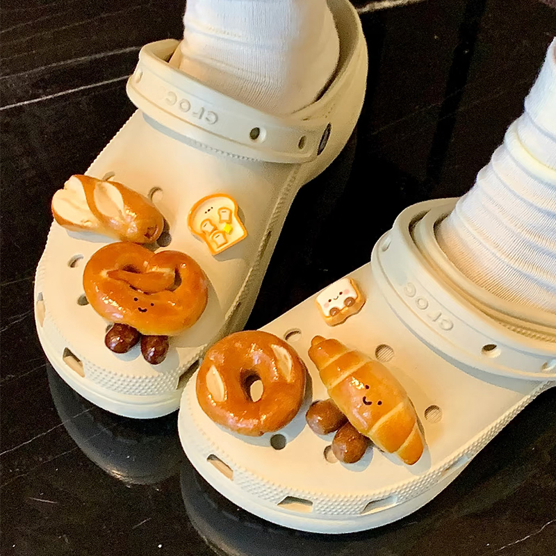 Alkaline Water Bread Crocs Clog Shoe Accessories DIY Shoe Decoration Accessories Compatible with Crocs Slippers and Skechers for Women Alkaline Water Bread Crocs Clog Shoe Accessories DIY Shoe Decoration Accessories Compatible with Crocs Slippers and Skechers for Women