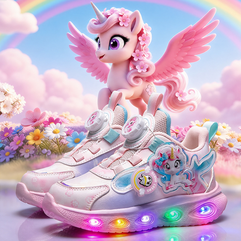 Authentic My Little Pony Girls' Sneakers, Light-Up Princess Shoes, 2026 Summer Single Mesh Breathable Children's Flashing Shoes Authentic My Little Pony Girls' Sneakers, Light-Up Princess Shoes, 2026 Summer Single Mesh Breathable Children's Flashing Shoes
