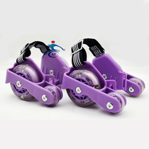 With Auxiliary Wheel Wind Fire Wheel Sliding Shoes Four Wheels Flash Wheel Blizzard Walking Shoes Children Star Sky Wheel Slide Light Wheel Cherry Snowy