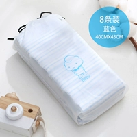 Хлопковая синяя детская пеленка, 40×43см, 8 шт, 0-12 мес.