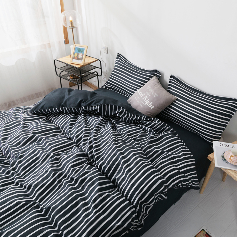 Na Park washed cotton four sets of Cartoon Bed bedding quilts quilts by single student Dorm bed linen Three sets of grinding Mao