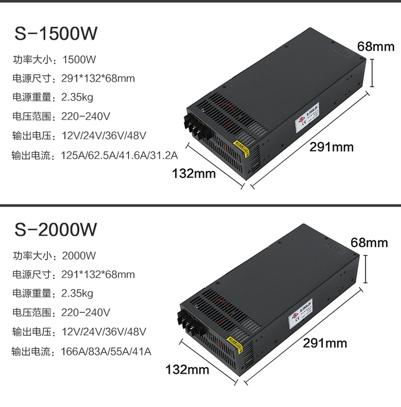 Bộ nguồn chuyển mạch LED S công suất cao 1000W DC 800W1500W biến áp 2000W 12V24V36V48V máy quấn biến áp xuyến biến áp tự ngẫu