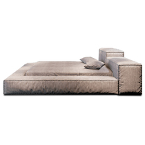 Italian cloth bed EXTRA SOFT high and low bed head shaped bed surrounded by floor-to-ceiling tatami double bed