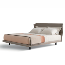 Italian minimalist leather bed master bedroom post modern designer atmospheric minimalist bed bed 1 8 m wedding bed double bed