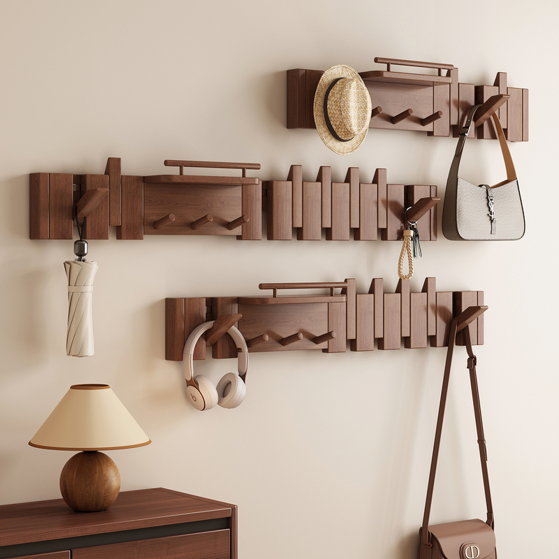Solid Wood Piano Key Coat Rack, Entryway Door Decoration Hook, Wall-Mounted Creative Entryway Key Storage