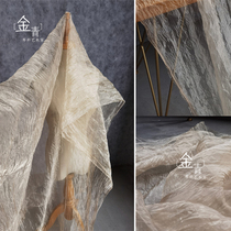 Clothing fabric skin-nude color texture-shaping pleated mesh skin-friendly thin background design creative gauze fabric
