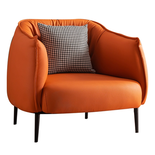 Одиночный диван Light Luxury Living Room Hotel Cafe получает повседневную кожаная спальня для одиночного стула.