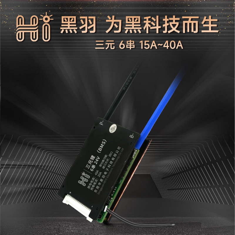 Black plume 6 strings of lithium battery protection plate 24V RMBthree 18650 lithium battery electric vehicle charge and discharge protection board inverter