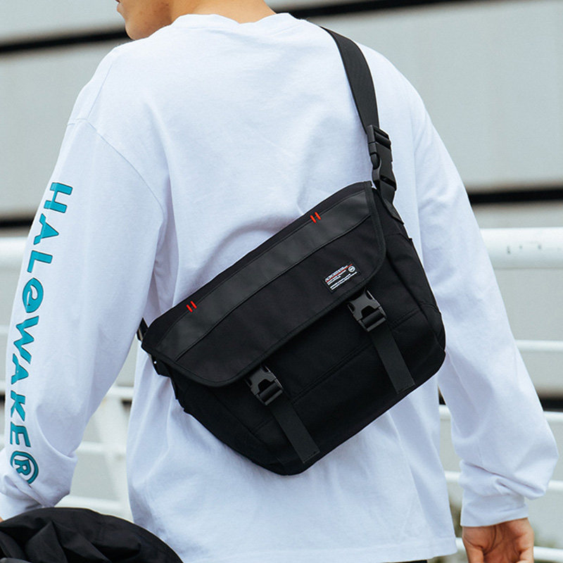 ACROSS small slanted satchel for men and women street trend single shoulder bag hit color casual college student italics cross in mailbag