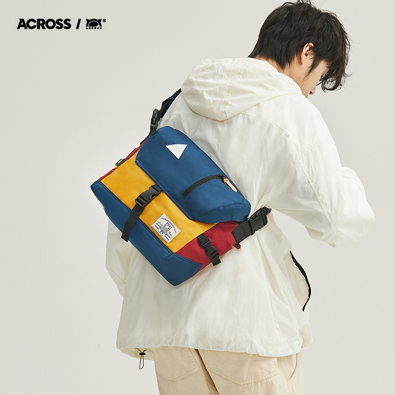 ACROSS Original Large Capacity Slanted Satchel Men Tide Card Single Shoulder Bag Casual Computer Bag College Student Postman Bag Satchel Bag