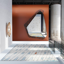 A blanket A picture check pattern carpet Living room bedroom Modern simple Nordic yellow green blue purple check ins wind coffee table blanket