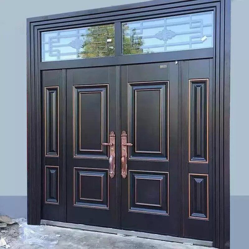 Zinc alloy villa door double open door home with rural village four open door door to the door to the garden door
