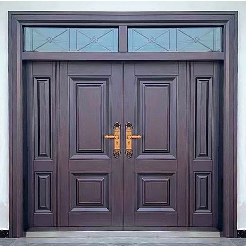 Zinc alloy villa door double open door cast aluminum door into the door to rural self-built rural village courtyard house entry door