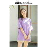 [Тот же блогер] Нико и ... Рейнбоу Т -Форбат новые негабаритные пары короткие рукава 228662