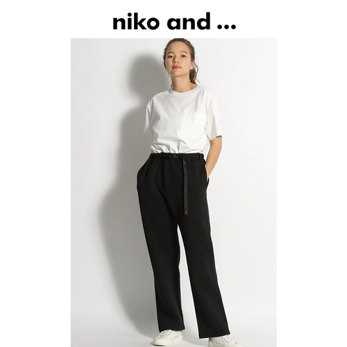 niko and ... Японские летние приталенные штаны, высокая талия, свободный прямой крой