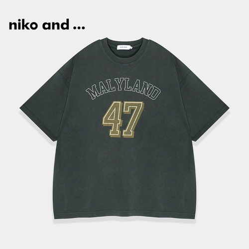 Нико и... футболка мужская, осень 2024, новая мода, повседневная, с буквенным принтом, свободная, с короткими рукавами, 144647