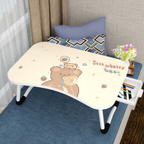 Small table Bed desk Student home bedroom bay window Cute girl Simple folding computer Lazy table Rental