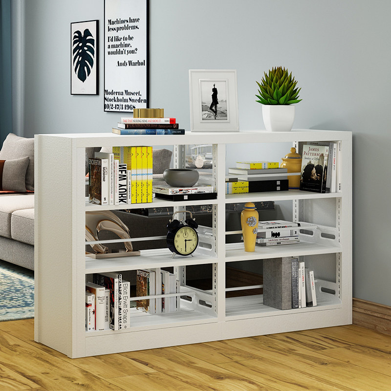 Household bookshelf children's floor-to-ceiling short bookshelf three-story small bookshelf single-sided steel shelf living room study storage rack