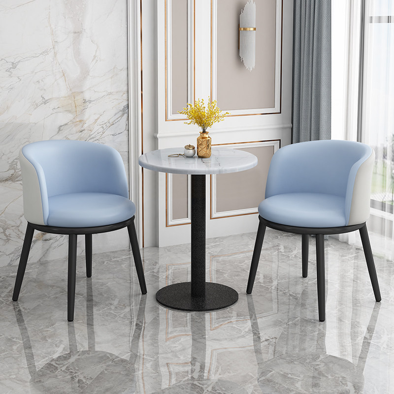 Nordic balcony leisure chair simple modern cafe milk tea shop table and chair net red back seat one table and two chairs