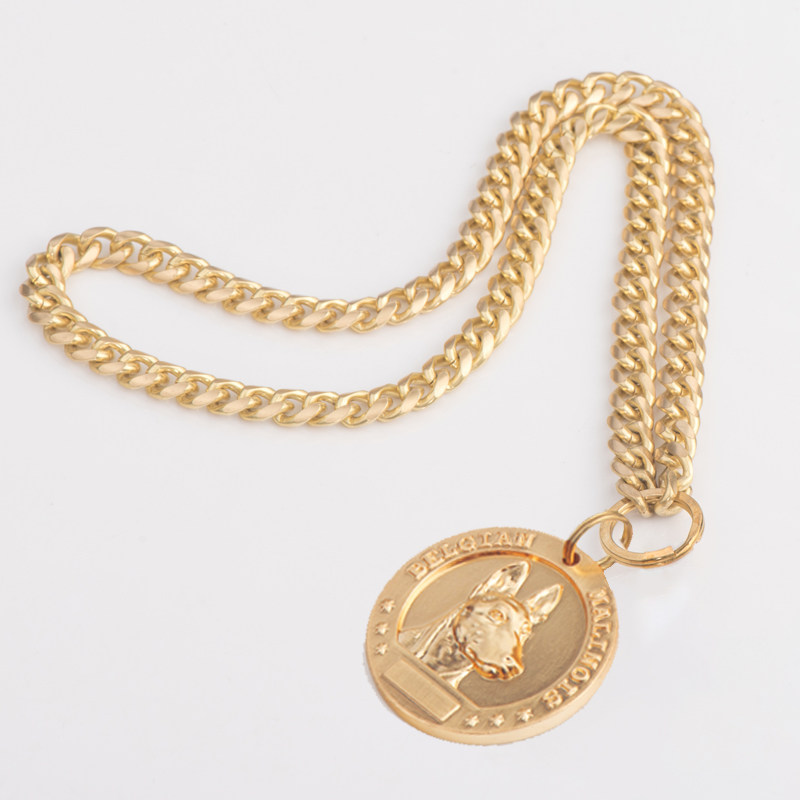 Pure Bronze Dog Card Free Lettering Brass Chain Sub Pet Nameplate Anti-Throw Pet Item Ring-Taobao