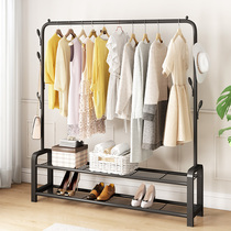 Simple coat rack Floor bedroom small drying rack folding indoor household hanger clothes rack rack