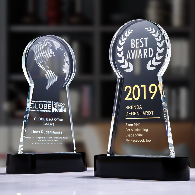 Creative Crystal Medal Custom Enterprise Outstanding Employee Activity Awards Souvenir Sales Champion Trophy Engraving