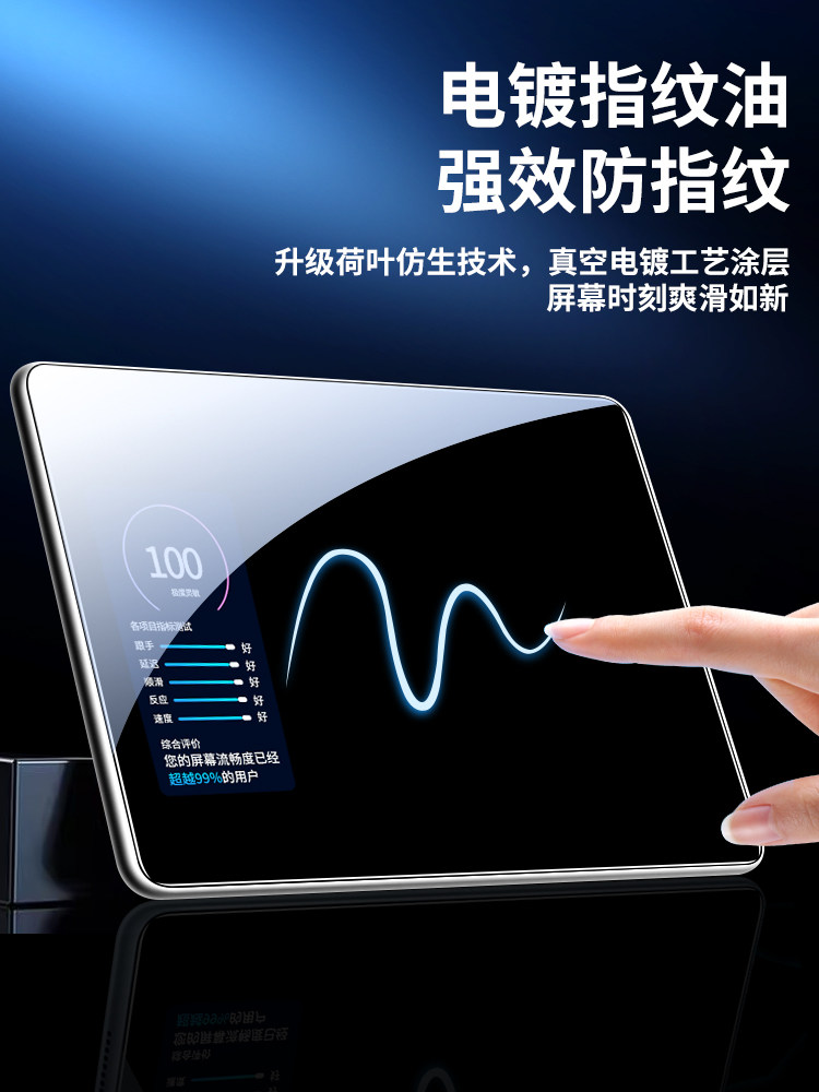 Vivopadair Tempered Film Iqoopad Tablet Protective Film Full Screen Coverage Pad High-Definition Anti-Blue Light iPad Air Tablet Film Anti-Drop Iq00Pad Screen Anti-Fingerprint Glass Film