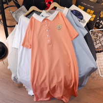 Maternity dress summer dress large size cotton long dress top loose Korean version thin Belly Belly short sleeve T-shirt skirt