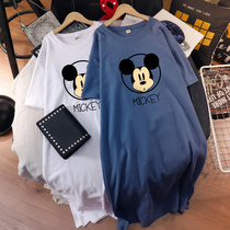 Pregnant women T-shirt summer loose belly belly slim long size short sleeve base shirt Korean fashion summer top