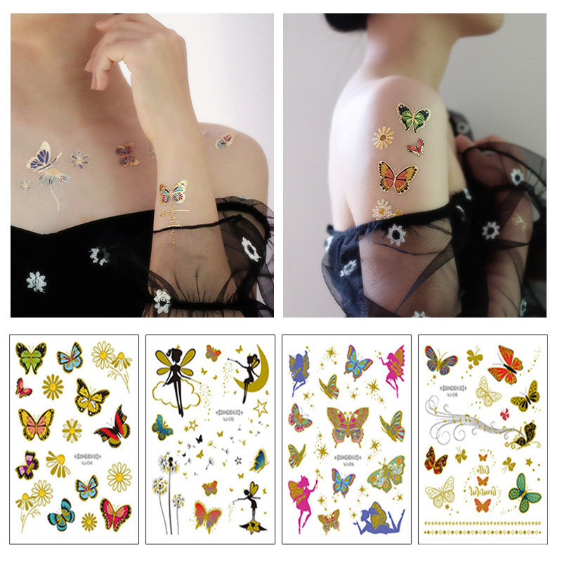 Tattoo stickers for children Stickers Safe waterproof lasting simulation girl baby cartoon butterfly watermark sticker art paper