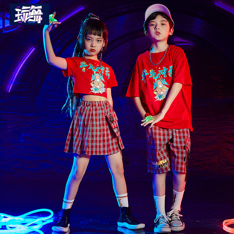Children's Children's Costumes Hip-hop Children's Hip-hop Suit National Trend Boys Trendy Clothes Handsome Girls Jazz Dance Costumes
