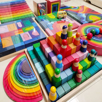 Childrens large Rainbow Block Toys kindergarten large brain assembly to build creative gifts 3-4 - 5 - 6 years old