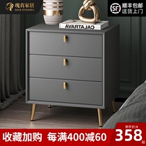 Nordic simple bedside table Modern light luxury bedroom bedside cabinet Mini small bedside storage cabinet Solid wood small cabinet