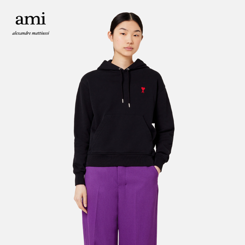 AMI men and women with the same classic section Loving Money Casual Pure color Lianhood Heavy Easy Clothing Lovers-Taobao