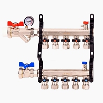 Large flow floor heating water distributor all-copper integrated water distributor geothermal floor heating pipe complete set of equipment water collector