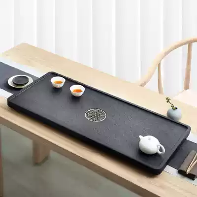 Office tea dry tea table Dry tea plate creative household simple black gold stone tea plate Tea table stone large tea plate