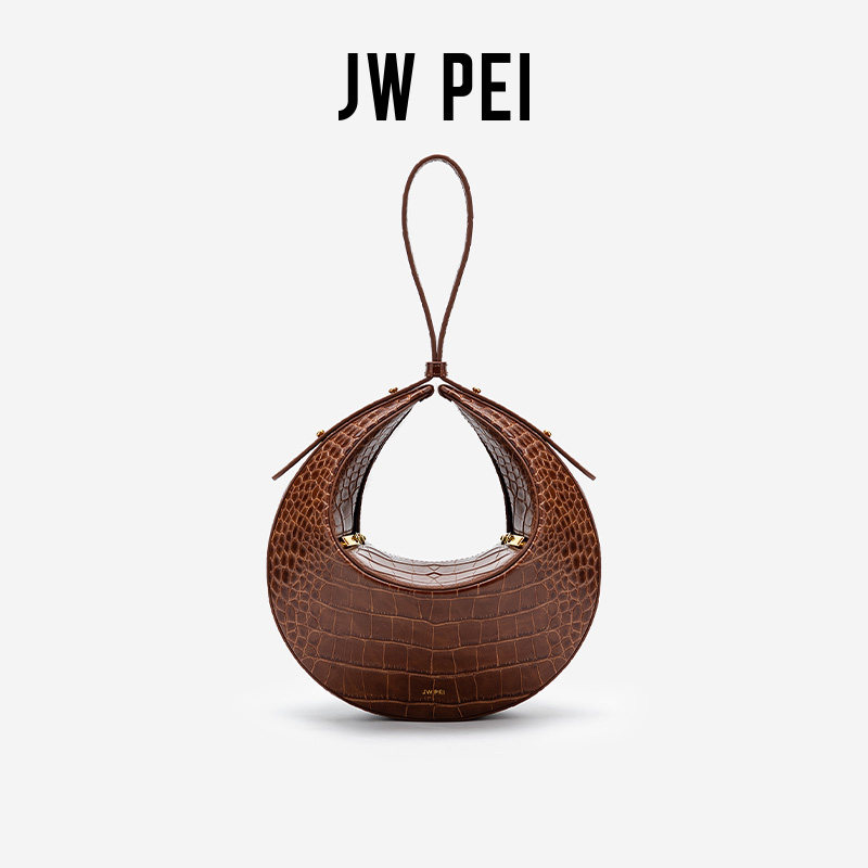 JW PEI small round bag RANTAN small crowdsourced design bag 2021 new women's tennis red crocodile print handbag 3S03