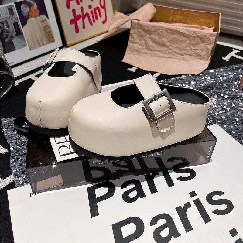 2026 European-Style Kapibara Big-Toe Slippers, Small Size 7cm Platform Mary Jane Height-Increasing Women's Shoes