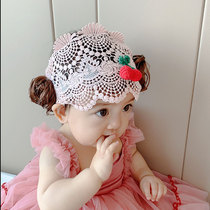 Baby lace wig hair band female baby bangs Net red small tweeter protective halogen door cap children cute princess hair accessories