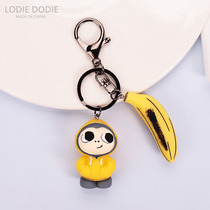 Cute cartoon little monkey car keychain ring pendant Key ring chain Creative graffiti personality mens and womens bag pendant