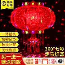 New Year colorful rotating lantern LED Horse lantern Crystal Blessing word decorative Lamp Balcony Corridor Housewarming Spring Festival Lantern
