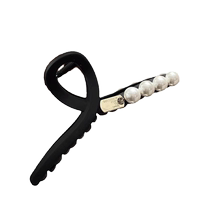 Elegant ceiling ~ temperament pearl hairpin for womens back of head simple gripping clip large retro shark clip high-end feel