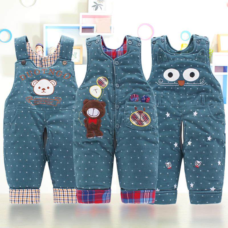 Baby holding baby bag cotton pants corduroy boys and girls holding baby bag pants thickened cotton winter baby three-layer quilted pants